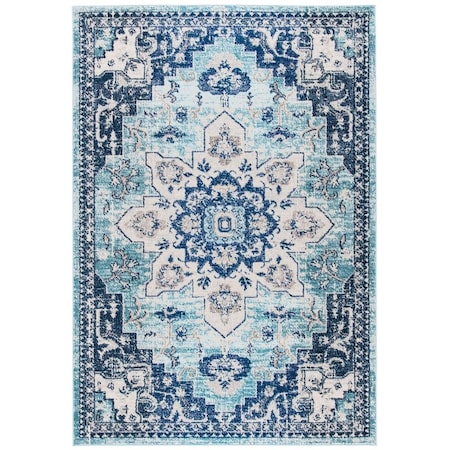 Safavieh 8 x 10 ft. Madison 400 Power Loomed Rectangle Area Rug Teal & Navy MAD473K-8